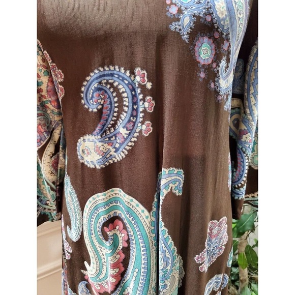 Honeyme Women's Brown Polyester Round Neck Long Sleeve Knee Length Dress Size S - Picture 3 of 10